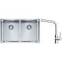 Franke Box BXX 220/120 34-34 zlewozmywak 74x45 cm stalowy z baterią kuchenną Lina chrom (1270370188, 1150693230) zdj.1