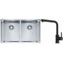 Franke Box BXX 220/120 34-34 zlewozmywak 74x45 cm stalowy z baterią kuchenną Lina czarny mat (1270370188, 1150712435) zdj.1