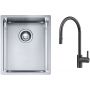 Franke Box BXX 210/110-34 zlewozmywak 38x45 cm stalowy z baterią kuchenną Eos czarna stal szlachetna (1270453653, 1150613671) zdj.1