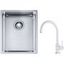 Franke Box BXX 210/110-34 zlewozmywak 38x45 cm stalowy z baterią kuchenną Lina biały polarny (1270453653, 1150626024) zdj.1
