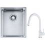 Franke Box BXX 210/110-34 zlewozmywak 38x45 cm stalowy z baterią kuchenną Lina biały polarny (1270453653, 1150626081) zdj.1