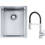 Franke Box BXX 210/110-34 zlewozmywak 38x45 cm stalowy z baterią kuchenną Lina chrom/czarny (1270453653, 1150626085) zdj.1