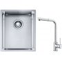 Franke Box BXX 210/110-34 zlewozmywak 38x45 cm stalowy z baterią kuchenną Sirius Side chrom (1270453653, 1150668280) zdj.1