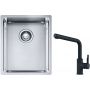 Franke Box BXX 210/110-34 zlewozmywak 38x45 cm stalowy z baterią kuchenną Urban czarny mat (1270453653, 1150627523) zdj.1