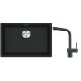 Franke Maris MRG 110-62 zlewozmywak 62x40 cm Fragranite czarny mat z baterią kuchenną Atlas czarna stal szlachetna (1250687256, 1150550427) zdj.1