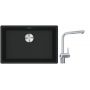 Franke Maris MRG 110-62 zlewozmywak 62x40 cm Fragranite czarny mat z baterią kuchenną Atlas Neo Sensor stal szlachetna (1250687256, 1150625523) zdj.1