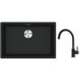 Franke Maris MRG 110-62 zlewozmywak 62x40 cm Fragranite z baterią kuchenną Lina czarny mat (1250687256, 1150626019) zdj.1