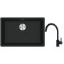 Franke Maris MRG 110-62 zlewozmywak 62x40 cm Fragranite czarny mat z baterią kuchenną Lina onyx (1250687256, 1150626020) zdj.1