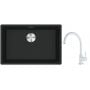 Franke Maris MRG 110-62 zlewozmywak 62x40 cm Fragranite czarny mat z baterią kuchenną Lina biały polarny (1250687256, 1150626024) zdj.1