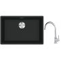 Franke Maris MRG 110-62 zlewozmywak 62x40 cm Fragranite czarny mat z baterią kuchenną Lina chrom (1250687256, 1150693228) zdj.1