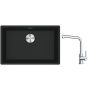 Franke Maris MRG 110-62 zlewozmywak 62x40 cm Fragranite czarny mat z baterią kuchenną Lina chrom (1250687256, 1150712420) zdj.1