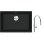 Franke Maris MRG 110-62 zlewozmywak 62x40 cm Fragranite czarny mat z baterią kuchenną Pescara L Slide-In chrom (1250687256, 1150538940) zdj.1