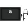 Franke Maris MRG 110-62 zlewozmywak 62x40 cm Fragranite czarny mat z baterią kuchenną Vital Semi-Pro czarny mat/stal (1250687256, 1200621313) zdj.1