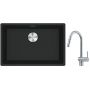 Franke Maris MRG 110-52 zlewozmywak 52x40 cm Fragranite czarny mat z baterią kuchenną Leda Neo stal szlachetna (1250687252, 1150590047) zdj.1