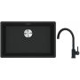 Franke Maris MRG 110-52 zlewozmywak 52x40 cm Fragranite z baterią kuchenną Lina czarny mat (1250687252, 1150626019) zdj.1