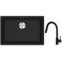 Franke Maris MRG 110-52 zlewozmywak 52x40 cm Fragranite czarny mat z baterią kuchenną Lina onyx (1250687252, 1150626055) zdj.1