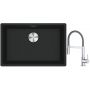 Franke Maris MRG 110-52 zlewozmywak 52x40 cm Fragranite czarny mat z baterią kuchenną Lina chrom/szary (1250687252, 1150626087) zdj.1