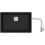 Franke Maris MRG 110-52 zlewozmywak 52x40 cm Fragranite czarny mat z baterią kuchenną Lina chrom (1250687252, 1150712420) zdj.1