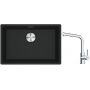 Franke Maris MRG 110-52 zlewozmywak 52x40 cm Fragranite czarny mat z baterią kuchenną Lina chrom (1250687252, 1150693230) zdj.1