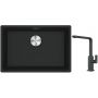 Franke Maris MRG 110-52 zlewozmywak 52x40 cm Fragranite czarny mat z baterią kuchenną Mythos czarna stal szlachetna (1250687252, 1150550441) zdj.1