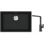 Franke Maris MRG 110-52 zlewozmywak 52x40 cm Fragranite czarny mat z baterią kuchenną Mythos czarna stal szlachetna (1250687252, 1150550441) zdj.1
