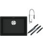 Franke Maris MRG 110-52 zlewozmywak 52x40 cm Fragranite czarny mat z baterią kuchenną Coxy chrom (1250687252, 1150159732) zdj.1