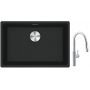 Franke Maris MRG 110-52 zlewozmywak 52x40 cm Fragranite czarny mat z baterią kuchenną Pescara L Slide-In chrom (1250687252, 1150538940) zdj.1