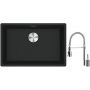 Franke Maris MRG 110-52 zlewozmywak 52x40 cm Fragranite czarny mat z baterią kuchenną Sentinel chrom (1250687252, 1150029591) zdj.1