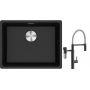 Franke Maris MRG 110-52 zlewozmywak 52x40 cm Fragranite onyx z baterią kuchenną Vital Semi-Pro czarny mat/stal (1250687253, 1200621313) zdj.1