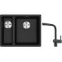 Franke Maris MRG 160-34-15 zlewozmywak 55x43 cm Fragranite onyx z baterią kuchenną Atlas czarna stal szlachetna (1250687269, 1150550427) zdj.1