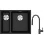Franke Maris MRG 160-34-15 zlewozmywak 55x43 cm Fragranite onyx z baterią kuchenną Eos czarna stal szlachetna (1250687269, 1150613671) zdj.1