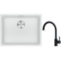 Franke Maris MRG 110-52 zlewozmywak 52x40 cm Fragranite biały polarny z baterią kuchenną Lina onyx (1250687255, 1150626020) zdj.1