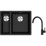 Franke Maris MRG 160-34-15 zlewozmywak 55x43 cm Fragranite onyx z baterią kuchenną Lina czarny mat (1250687269, 1150626019) zdj.1