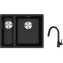 Franke Maris MRG 160-34-15 zlewozmywak 55x43 cm Fragranite onyx z baterią kuchenną Lina czarny mat (1250687269, 1150626053) zdj.1