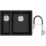 Franke Maris MRG 160-34-15 zlewozmywak 55x43 cm Fragranite onyx z baterią kuchenną Lina chrom/czarny (1250687269, 1150626085) zdj.1