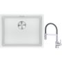 Franke Maris MRG 110-52 zlewozmywak 52x40 cm Fragranite biały polarny z baterią kuchenną Lina chrom/szary (1250687255, 1150626087) zdj.1