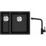 Franke Maris MRG 160-34-15 zlewozmywak 55x43 cm Fragranite onyx z baterią kuchenną Lina czarny mat (1250687269, 1150712435) zdj.1