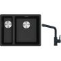 Franke Maris MRG 160-34-15 zlewozmywak 55x43 cm Fragranite onyx z baterią kuchenną Urban czarny mat (1250687269, 1150627523) zdj.1