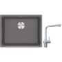 Franke Maris MRG 110-52 zlewozmywak 55x43 cm Fragranite kamienny szary z baterią kuchenną Atlas Neo Sensor stal szlachetna (1250687254, 1150625523) zdj.1