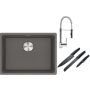 Franke Maris MRG 110-52 zlewozmywak 55x43 cm Fragranite kamienny szary z baterią kuchenną Coxy chrom (1250687254, 1150159732) zdj.1