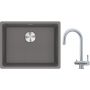 Franke Maris MRG 110-52 zlewozmywak 55x43 cm Fragranite kamienny szary z baterią kuchenną Eos stal szlachetna (1250687254, 1200179979) zdj.1
