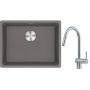 Franke Maris MRG 110-52 zlewozmywak 55x43 cm Fragranite kamienny szary z baterią kuchenną Leda Neo stal szlachetna (1250687254, 1150590047) zdj.1