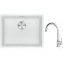 Franke Maris MRG 110-52 zlewozmywak 52x40 cm Fragranite biały polarny z baterią kuchenną Lina chrom (1250687255, 1150693228) zdj.1