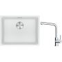 Franke Maris MRG 110-52 zlewozmywak 52x40 cm Fragranite biały polarny z baterią kuchenną Lina chrom (1250687255, 1150712420) zdj.1