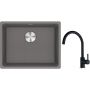 Franke Maris MRG 110-52 zlewozmywak 55x43 cm Fragranite kamienny szary z baterią kuchenną Lina onyx (1250687254, 1150626020) zdj.1