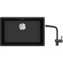 Franke Maris MRG 110-62 zlewozmywak 62x40 cm Fragranite onyx z baterią kuchenną Atlas czarna stal szlachetna (1250687257, 1150550427) zdj.1