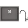 Franke Maris MRG 110-52 zlewozmywak 55x43 cm Fragranite kamienny szary z baterią kuchenną Lina kamienny szary (1250687254, 1150626022) zdj.1