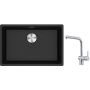 Franke Maris MRG 110-62 zlewozmywak 62x40 cm Fragranite onyx z baterią kuchenną Atlas stal szlachetna (1250687257, 1150521439) zdj.1