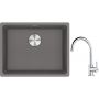 Franke Maris MRG 110-52 zlewozmywak 55x43 cm Fragranite kamienny szary z baterią kuchenną Lina chrom (1250687254, 1150693228) zdj.1