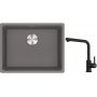 Franke Maris MRG 110-52 zlewozmywak 55x43 cm Fragranite kamienny szary z baterią kuchenną Lina czarny mat (1250687254, 1150712435) zdj.1